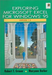 Cover of Exploring Microsoft Excel for Windows 95, version 7.0 by Robert T. Grauer