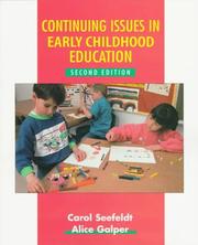 Front cover of Continuing issues in early childhood education by Carol Seefeldt
