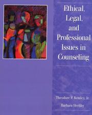 Front cover of Ethical, legal, and professional issues in counseling by Theodore Phant Remley