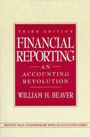 Cover of Financial reporting by William H. Beaver