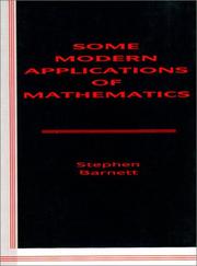 Front cover of Some modern applications of mathematics by Stephen Barnett