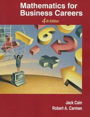 Front cover of Mathematics for business careers by Jack Cain