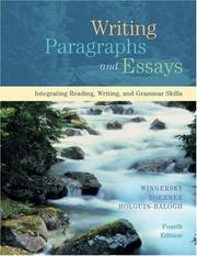 Cover of Writing paragraphs and essays by Joy Wingersky