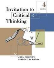 Front cover of Invitation to critical thinking by Joel Rudinow