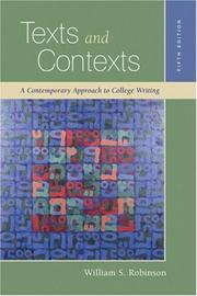 Cover of Texts and contexts by Robinson, William S.