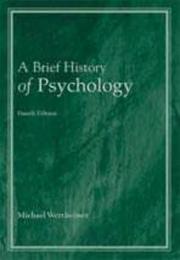 Cover of A brief history of psychology by Michael Wertheimer