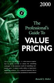 Cover of Professional's guide to value pricing by Ronald J. Baker