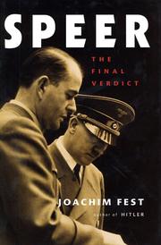 Cover of Speer by Joachim Fest