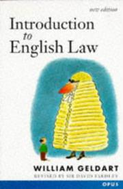 Front cover of Introduction to English law by William Geldart