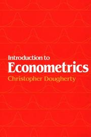 Cover of Introduction to econometrics by Christopher Dougherty