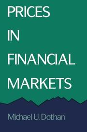 Front cover of Prices in financial markets by Michael U. Dothan