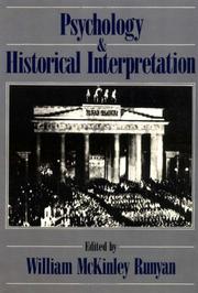 Front cover of Psychology and historical interpretation by William McKinley Runyan