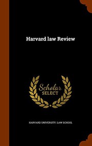 Front cover of Harvard law review by Harvard University. Law School