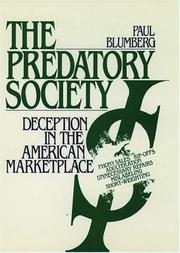 Cover of The predatory society by Paul Blumberg