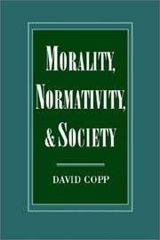 Cover of Morality, normativity, and society by David Copp