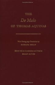 Front cover of The De Malo of Thomas Aquinas by Thomas Aquinas