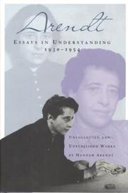 Front cover of Essays in understanding, 1930-1954 by Hannah Arendt