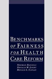 Front cover of Benchmarks of fairness for health care reform by Norman Daniels