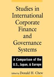 Front cover of Studies in International Corporate Finance and Governance Systems by Donald Chew