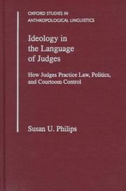 Cover of Ideology in the language of judges by Susan Urmston Philips