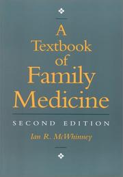 Front cover of Textbook of family medicine by Ian R. McWhinney