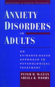 Front cover of Anxiety disorders in adults by Peter D. McLean