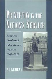 Front cover of Princeton in the nation's service by Paul Charles Kemeny