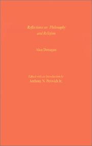 Cover of Reflections on philosophy and religion by Alan Donagan