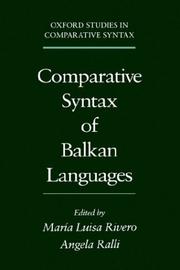 Front cover of Comparative syntax of Balkan languages by Maria-Luisa Rivero
