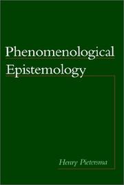 Front cover of Phenomenological epistemology by Henry Pietersma