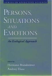 Front cover of Persons, situations, and emotions by Hermann Brandstätter
