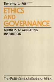 Cover of Ethics and governance by Timothy L. Fort