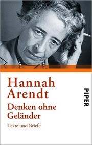 Front cover of Denken ohne Geländer by Hannah Arendt