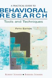 Cover of A practical guide to behavioral research by Robert Sommer