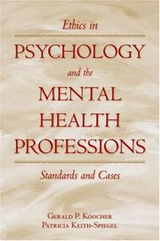 Cover of Ethics in psychology and the mental health professions by Gerald P. Koocher