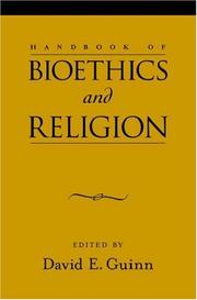 Front cover of Handbook of bioethics and religion by David E. Guinn