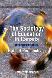Front cover of The sociology of education in Canada by Terry Wotherspoon