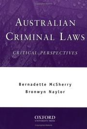 Front cover of Australian criminal laws by Bernadette McSherry