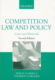 Front cover of Competition law and policy by Philip H. Clarke