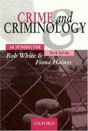 Cover of Crime and criminology by R. D. White