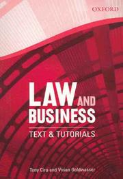 Front cover of Law and business by Tony Ciro