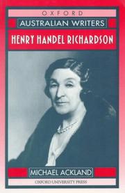 Cover of Henry Handel Richardson by Michael Ackland