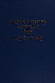 Front cover of Poetry Index Annual 1983 by Granger Book Co. Editorial Board