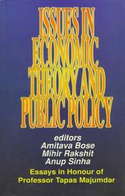 Front cover of Issues in economic theory and public policy by A. Bose