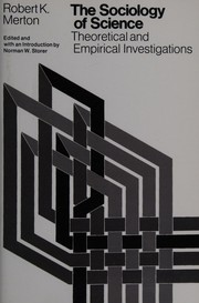 Cover of Sociology of science by Robert King Merton