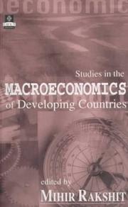 Cover of Studies in the Macroeconomics of Developing Countries (College and University Level Texts (Cult).) by Mihir Rakshit