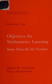 Front cover of Objectives for mathematics learning by Shmuel M. Avital