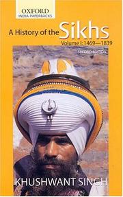 Front cover of A history of the Sikhs by Khushwant Singh