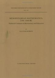 Cover of Mesopotamian mathematics, 2100-1600 BC by Eleanor Robson