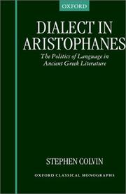 Cover of Dialect in Aristophanes by Stephen Colvin